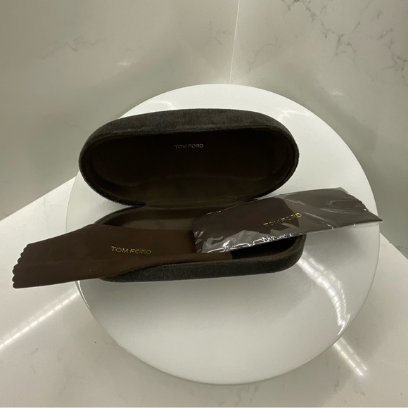 TOM FORD Glasses/Sunglasses Case Brown Velvet suede-like interior - Picture 3 of 6